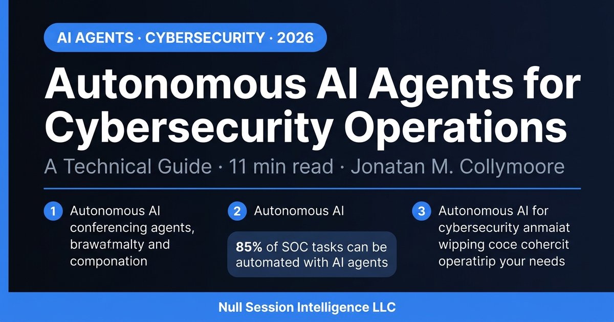 Autonomous AI Agents for Cybersecurity Operations: A Technical Guide