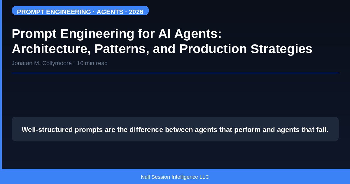 Prompt Engineering for AI Agents: Architecture, Patterns, and Production Strategies
